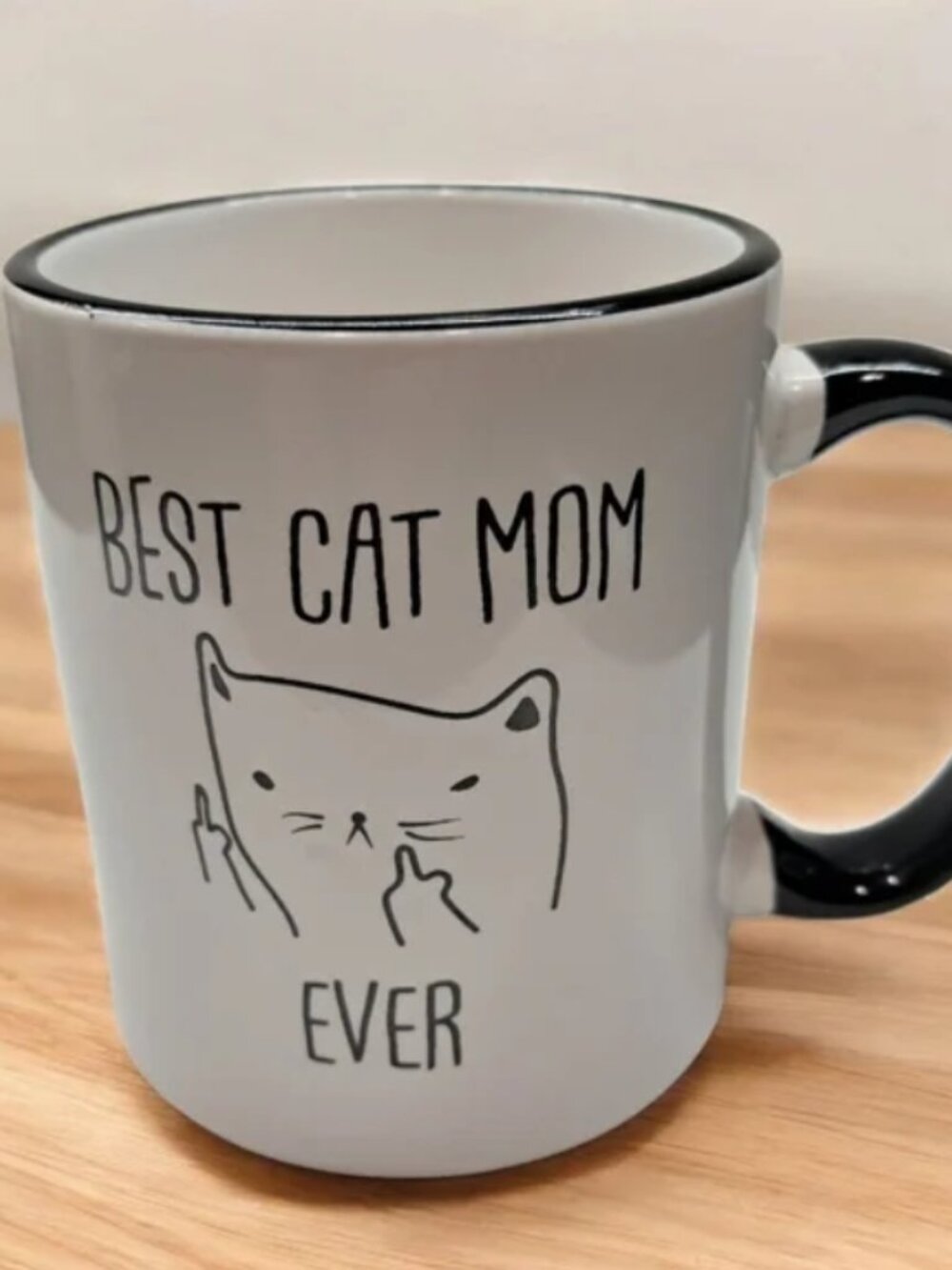 Best Cat Mom Ever Mug - Black and White